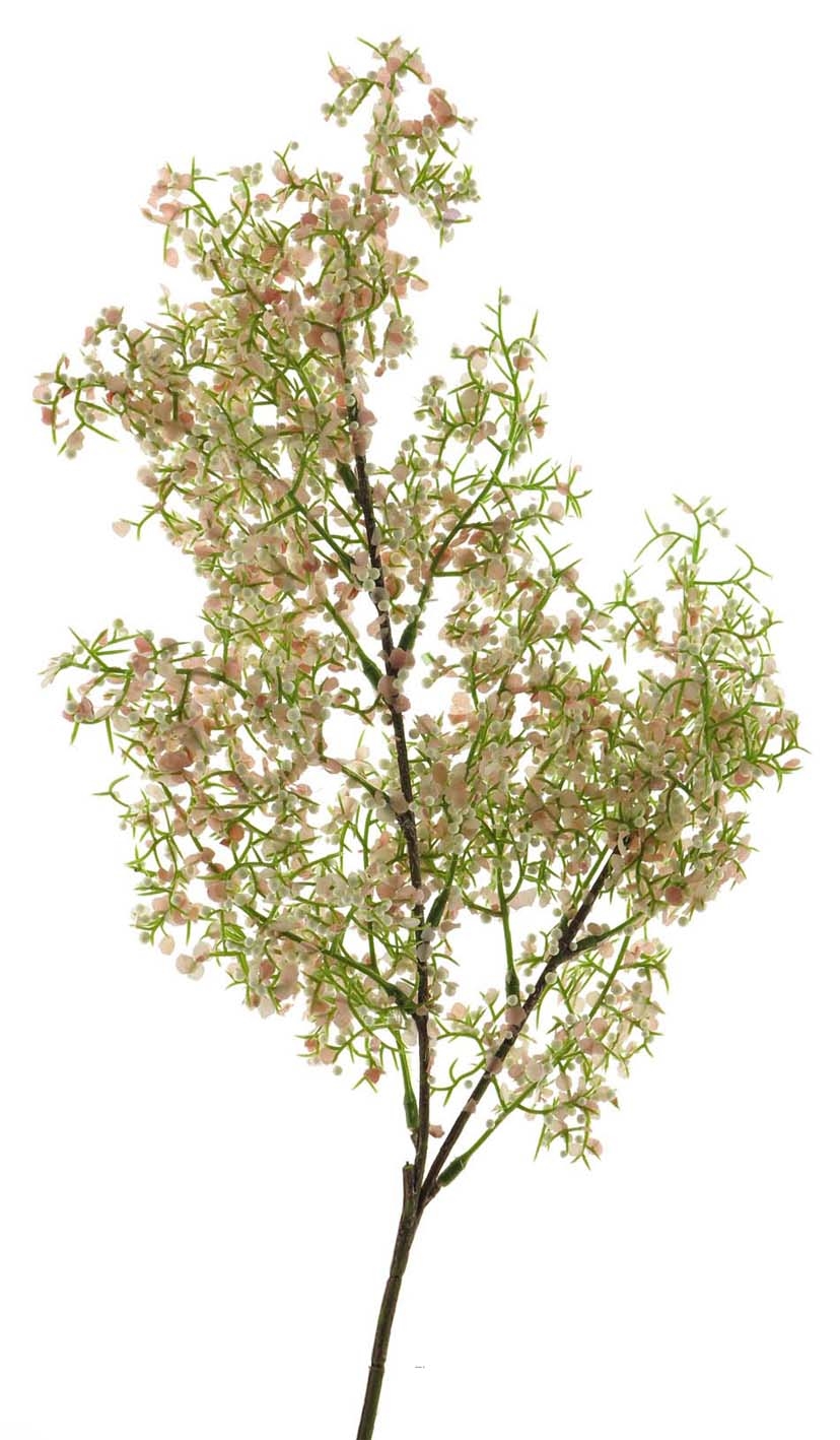 Branche fleurs et baies artificielles en tige H 50 cm superbes fleurs Diamètre 30 cm Rose-crème