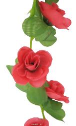 Guirlande de 45 Minis Roses artificielles Tissu L 215 cm Rose fushia