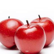 Pomme artificielle Rouge en lot de 3 en Plastique soufflé D 80 mm