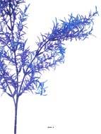 Branche de feuilles de Mirte factice H62cm plastique ext Bleu royal