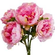 Bouquet de Pivoines artificielles 7 ttes Hauteur 55 cm Rose