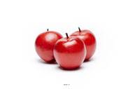 Pomme artificielle Rouge en lot de 3 en Plastique souffl D 80 mm