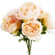 Bouquet de Pivoines artificielles 7 ttes Hauteur 55 cm Rose saumon