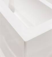 Bac fibres de verre robuste et revêtement gelcoat qualité marine 40 x 40 cm H 90 cm Ext. carré haut blanc glossy