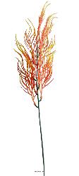 Branche herbe Corail factice H49cm plastique ext arien Jaune-orange