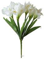Bouquet d'Iris artificiels 7 fleurs et 7 feuilles hauteur 28 cm superbe Crme