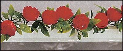 Barrette x12 séparateurs socle blanc L25cm fleur rose rouge plastique