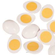 Demi œuf cuit artificiel en lot de 12 en Plastique soufflé H 65x45 mm