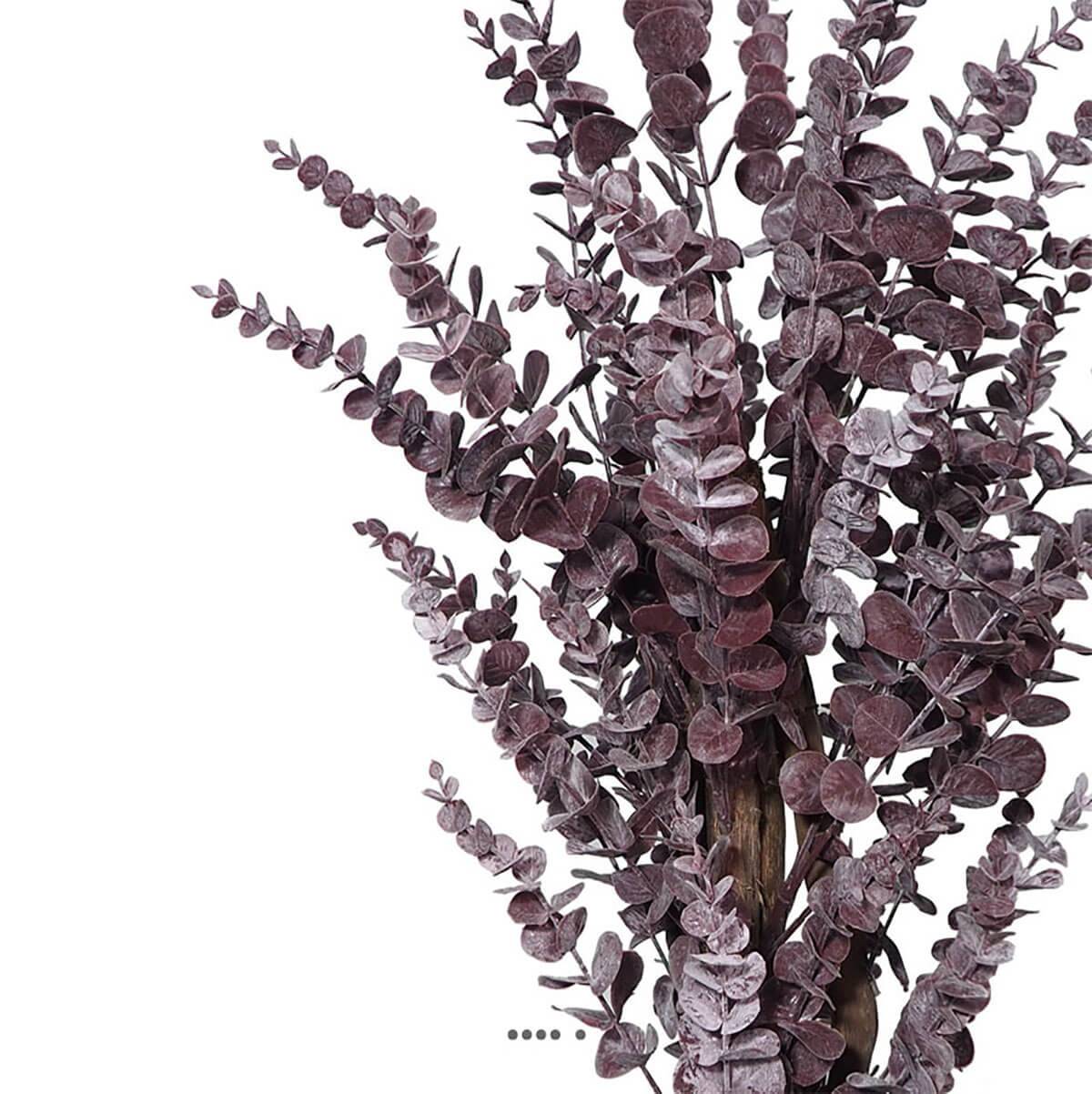 Eucalyptus artificel en pot H 80 cm pour extérieur mauve-violet