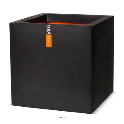Bac en plastique de qualité supérieure Int/Ext. cube 40x40x40 cm noir