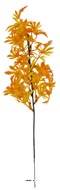 Branche de feuilles de Papaye factice H35cm plastique ext Jaune-orange