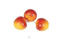 Pomme artificielle moyen Jaune rouge X 3 Plastique soufflé H 65x75 mm
