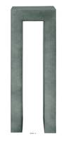 Piédestal résine synthétique et feuille d'argent 35 x 35 cm H 100 cm Int. carré haut métal anthracite