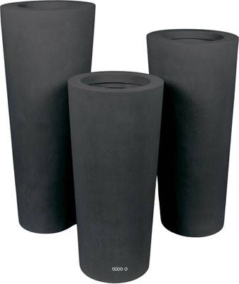 Bac polystone Ø 48 cm H 110 cm Ext. colonne noir