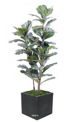 Ficus Lyrata Artificiel troncs PE en pot tres chic et original H 130 cm Vert