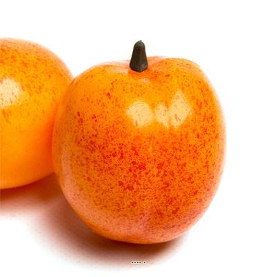 Abricot artificiel Orange en lot de 2 en Plastique soufflé D 55 mm