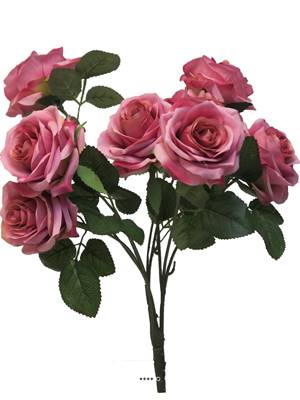Bouquet de rose Paris factice, 10 ttes, H42cm Rose 