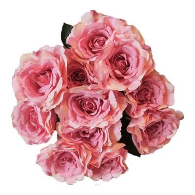 Bouquet de 11 roses artificielles parfumes Saint Valentin "Tendresse" H 75 cm