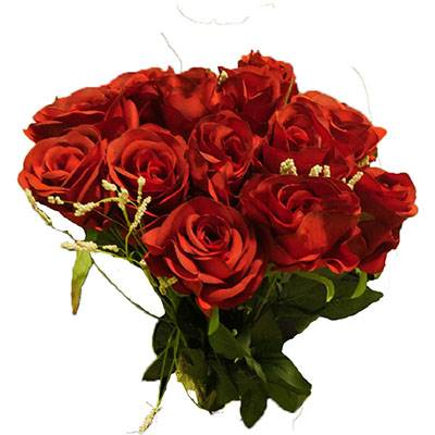 Bouquet de 15 roses artificielles parfumes Saint Valentin "Emotion" H 70 cm