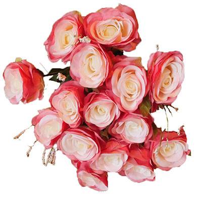 Bouquet de 15 roses artificielles parfumes Saint Valentin "Sentiment" H 70 cm