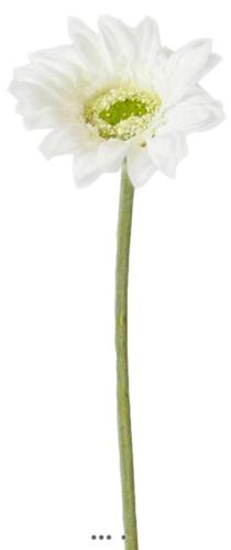Gerbera artificiel H 48 cm D 8 cm superbe Blanc neige