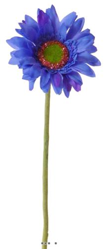 Gerbera artificiel H 48 cm D 8 cm superbe Bleu royal