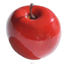 Pomme artificielle rouge brillante D6 5cm Superbe en décoration