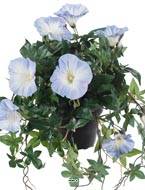 Ipomée liseron factice retombant en pot H40cm belles fleurs Bleu ciel