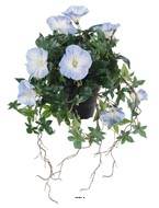 Ipomée liseron factice retombant en pot H40cm belles fleurs Bleu ciel