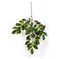 Branche de feuillage Ficus artificiel H 48 cm 64 feuilles vertes