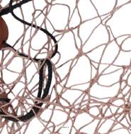 Filet de peche en corde marron clair et noir 200 x 150 cm avec flotteurs