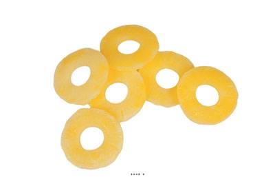Tranches d Ananas artificiel en lot de 6 en Plastique souffl D 80 mm