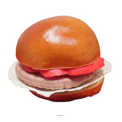 Hamburger artificiel en Plastique soufflé L 110x75 mm