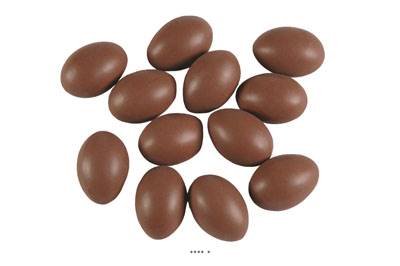 Œufs en chocolat artificiel en lot de 12 Plastique soufflé H 65x45 mm