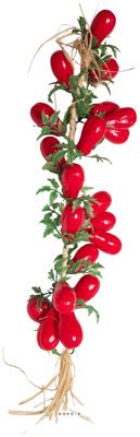 Grappe de 20 Tomates Artificielles San Marzano 55cm D 15 cm – Réplique en Plastique Soufflé