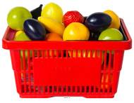 Panier de 27 Fruits Artificiels Miniatures - Plastique Soufflé