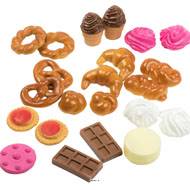 Viennoiseries artificielles assorties 22 pieces en plastique soufflée