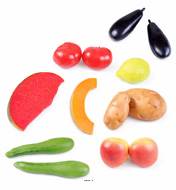 Lot 13 Fruits et légumes artificiels d été en plastique soufflée
