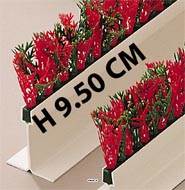 Separateur barrette Feuillage plastique Cypres Vert-Rouge H 9,50 cm L 75 cm socle blanc H 5,5 cm