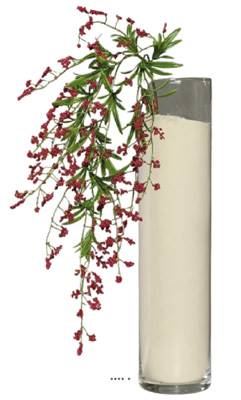 Branchage piquet fleuri artificiel H 69 cm très dense Bourgogne