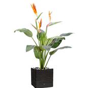 Strelitzia artificiel en pot à 3 fleurs H98 cm