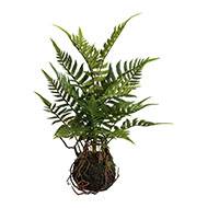 Kokedama plante suspendue artificielle fougre H 38 cm 