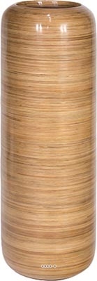 Bac Fibre de verre Rattan Int. Colonne ronde D 40 x H 121 cm Sable