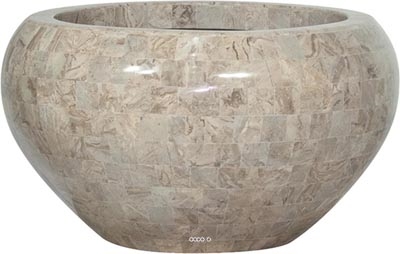 Bac Fibre de verre Mosaic Int. Bol D 50 x H 28 cm crème