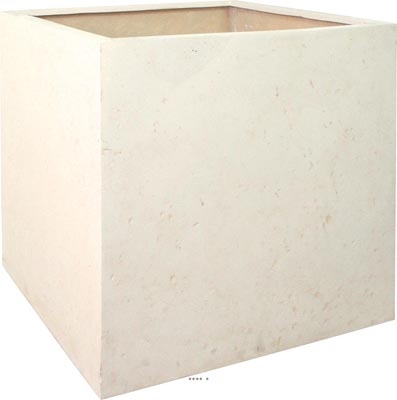 Bac en Polystone Roma Ext. Cube L 18x 18 x H 18 cm crème
