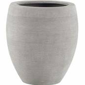 Bac fibres de verre/ composite Ext. bullet bas Ø57cm H57cm gris rayé