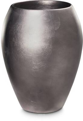 Bac résine synthétique et feuille d'argent Ø 17 cm H 24 cm Int. bullet métal bronze