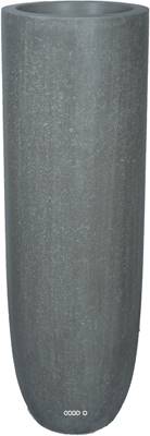 Bac teck et fibres de ciment Ø 50 cm H 150 cm Ext. bullet gris anthracite