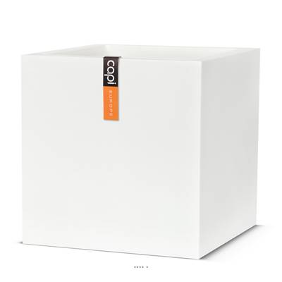 Bac en pures fibres Blanka Ext. cube 50x50x50 cm blanc glossy