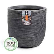 Pot eggpot élégant en matière synthétique recyclable  H 34 cm D35 cm Gris anthracite